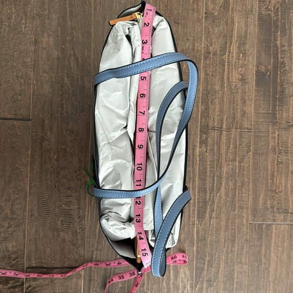 Tory Burch Perry Pebbled Leather Triple Compartment Tote Bluewood. New, No Tags. - Picture 10 of 10